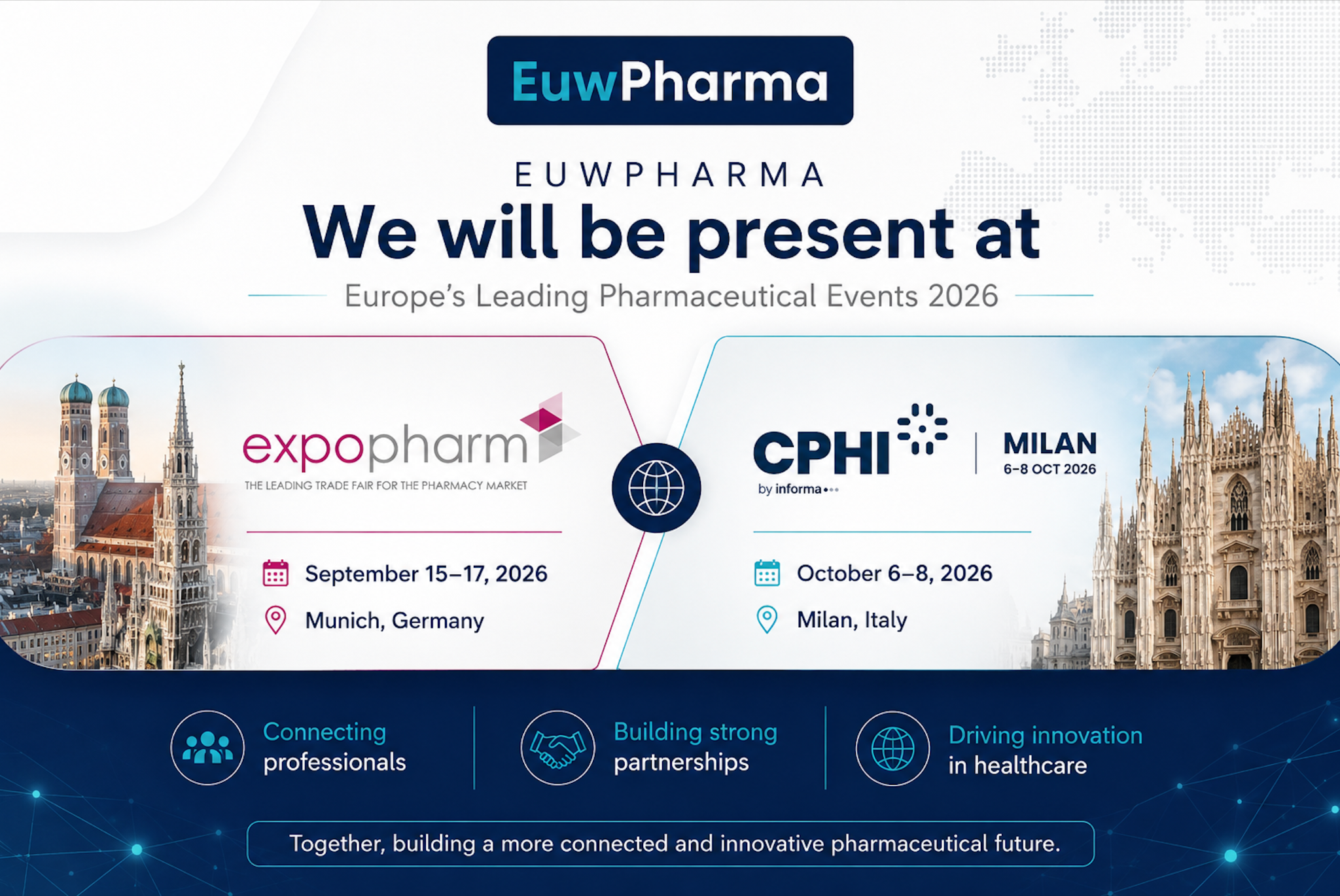 EUWPHARMA at Expopharm Munich & CPHI Milan 2026